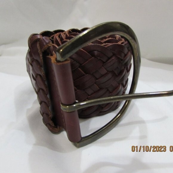 EXPRESS WOMEN'S BRAIDED LEATHER BELT SIZE S RED - Picture 1 of 11